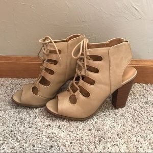 Nude Open Toe Booties